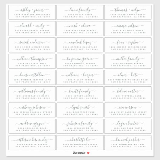 カスタマイズ結婚可能なゲスト住所 シール (シート)