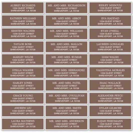 カスタマイズ結婚可能なゲスト住所 シール (正面)