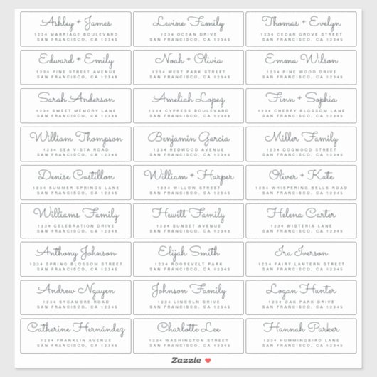 カスタマイズ結婚可能なゲスト住所 シール (シート)