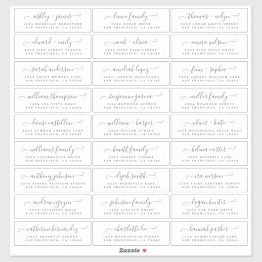 カスタマイズ結婚可能なゲスト住所 シール (シート)