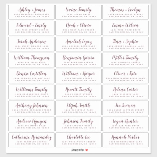 カスタマイズ結婚可能なゲスト住所 シール (シート)