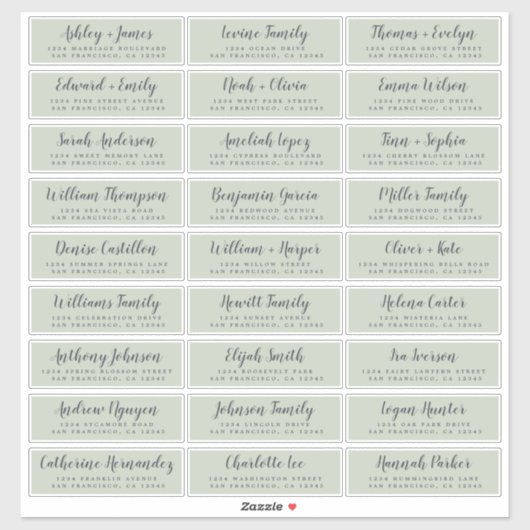 カスタマイズ結婚可能なゲスト住所 シール (シート)