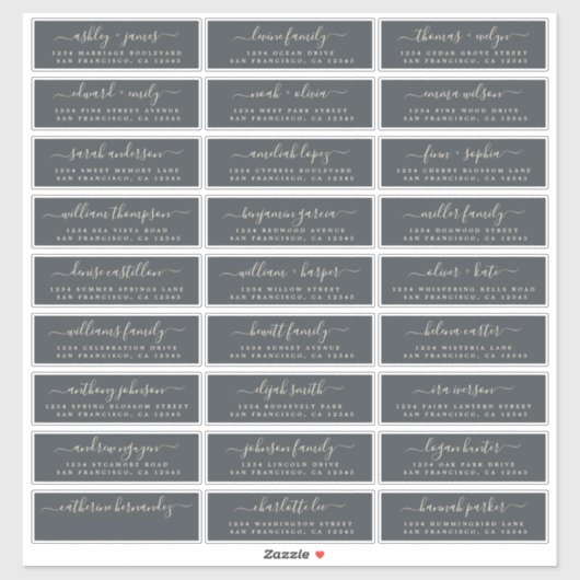 カスタマイズ結婚可能なゲスト住所 シール (シート)