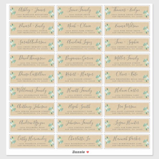 カスタマイズ結婚可能なゲスト住所 シール (シート)