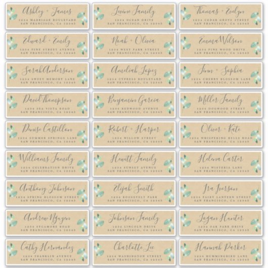 カスタマイズ結婚可能なゲスト住所 シール (正面)