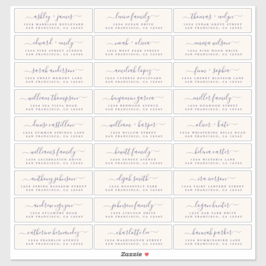 カスタマイズ結婚可能なゲスト住所 シール (シート)