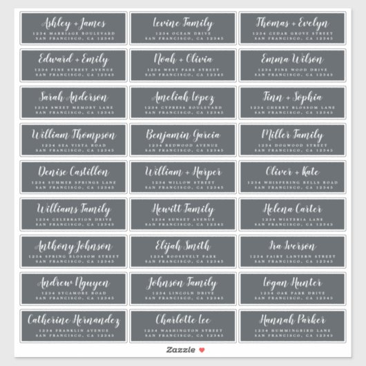 カスタマイズ結婚可能なゲスト住所 シール (シート)