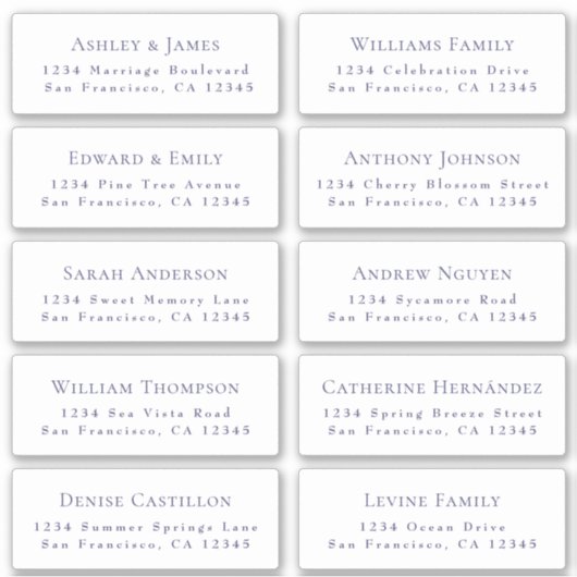 カスタマイズ結婚可能なゲスト住所 シール (正面)