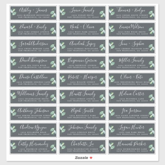 カスタマイズ結婚可能なゲスト住所 シール (シート)