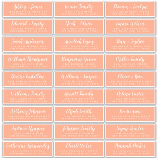 カスタマイズ結婚可能なゲスト住所 シール (正面)
