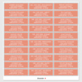 カスタマイズ結婚可能なゲスト住所 シール (シート)