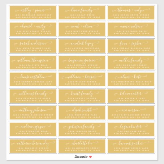 カスタマイズ結婚可能なゲスト住所 シール (シート)