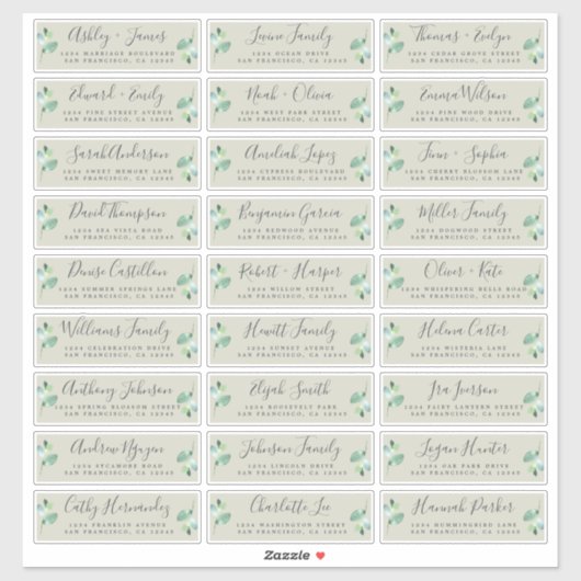 カスタマイズ結婚可能なゲスト住所 シール (シート)