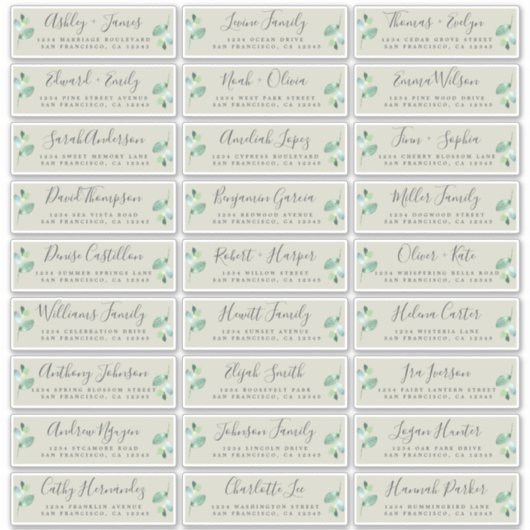 カスタマイズ結婚可能なゲスト住所 シール (正面)