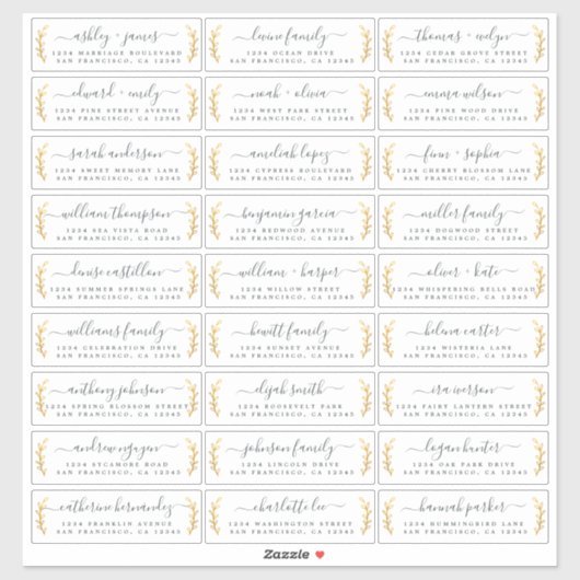 カスタマイズ結婚可能なゲスト住所 シール (シート)