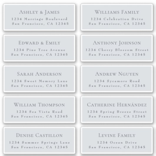 カスタマイズ結婚可能なゲスト住所 シール (正面)