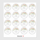 カスタマイズ結婚可能なゲスト名感謝ステッカー シール (シート)