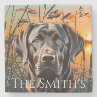 カスタマイズ結婚可能なコースター、チョコレートラブラドール ストーンコースター