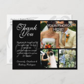 カスタマイズ結婚可能なサンキューカード3写真 ポストカード (正面/裏面)