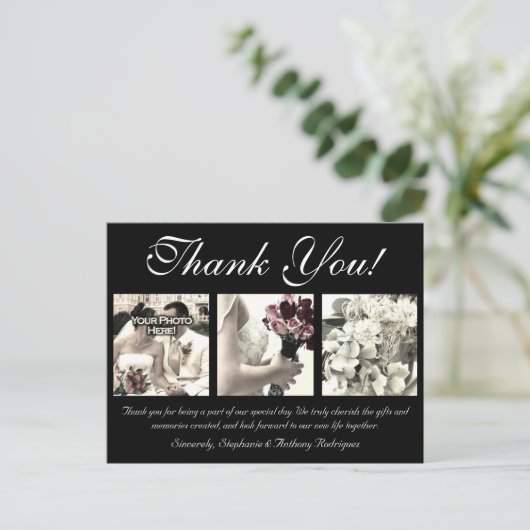 カスタマイズ結婚可能なサンキューカード3枚の写真 ポストカード (スタンド正面)