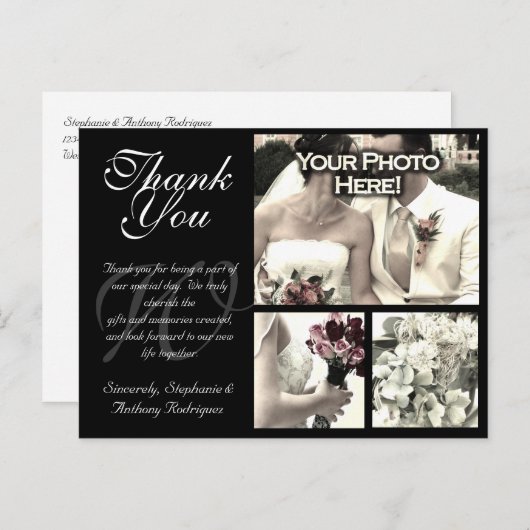 カスタマイズ結婚可能なサンキューカード3枚の写真B ポストカード (正面/裏面)