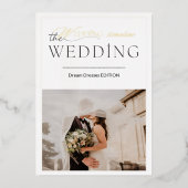 カスタマイズ結婚可能なタイムライン 箔招待状 (正面)