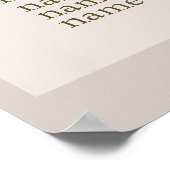 カスタマイズ結婚可能な座席表 ポスター (角)