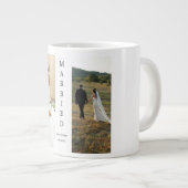 カスタマイズ結婚可能な結婚したフォトコラージュマグ ジャンボコーヒーマグカップ (正面右)