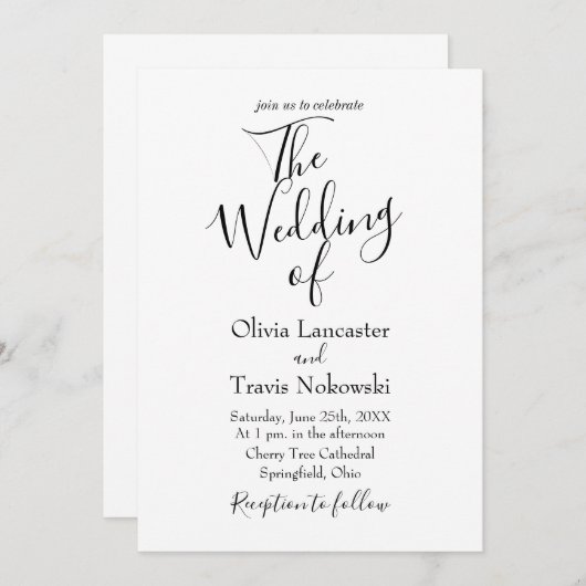 カスタマイズ結婚可能な結婚式招待状 招待状 (正面/裏面)