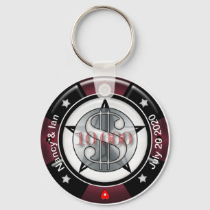 カスタマイズ結婚可能なKeepsake Vegasチップ キーホルダー