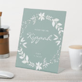 カスタマイズ結婚可能なKippahの看板、白と緑のPe 台座サイン (インサイチュ)