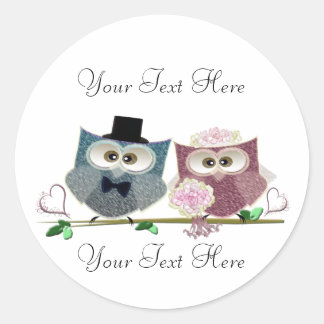 カスタマイズ結婚可能なOwlsアート ラウンドシール