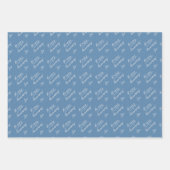 カスタマイズ結婚周年記念・ダスティ・ブー&シルバー ラッピングペーパーシート (正面3)