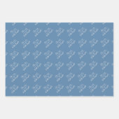 カスタマイズ結婚周年記念・ダスティ・ブー&シルバー ラッピングペーパーシート (正面2)