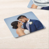 カスタマイズ結婚夫婦の写真 スクエアペーパーコースター (アングル)