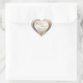 カスタマイズ結婚式招待状金ゴールド銀ハート ハートシール (バッグ)