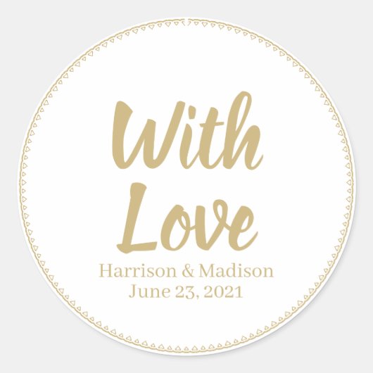 カスタマイズ結婚文字メッセージカード ラウンドシール (正面)