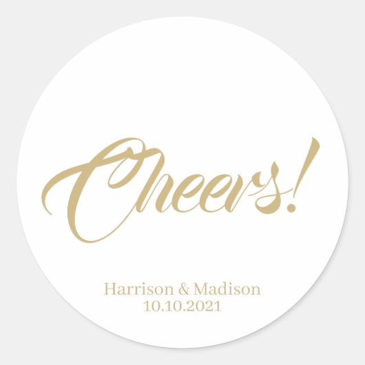 カスタマイズ結婚文字メッセージカード ラウンドシール (正面)