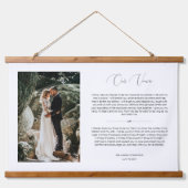 カスタマイズ結婚記念写真と誓い 吊り下げ型タペストリー (正面)