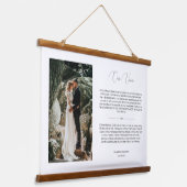 カスタマイズ結婚記念写真と誓い 吊り下げ型タペストリー (傾斜あり)