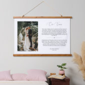 カスタマイズ結婚記念写真と誓い 吊り下げ型タペストリー (寝室)