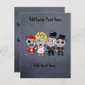 カスタマイズ結婚Zombiesの新郎新婦のアクセサリー 招待状 (正面/裏面)