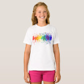 カスタマイズ絵を描RAINBOW SPLASH DRIPS TANV Tシャツ (正面フル)
