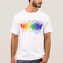 カスタマイズ絵を描RAINBOW SPLASH DRIPS TANV Tシャツ