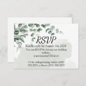 カスタマイズ緑結婚の 出欠カード (正面/裏面)