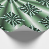 カスタマイズ緑金属ケルト結び目模様 ラッピングペーパー (角)