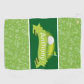 カスタマイズ緑 ゴルフタオル (横)