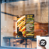 カスタマイズ美味しいホットドッグズレストランフロント大 ウィンドウサイン (カフェ窓)