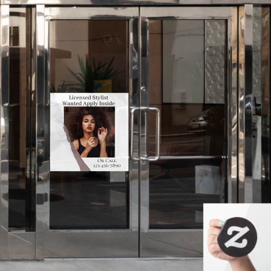 カスタマイズ美容師の適用中 ウィンドウサイン (オフィスドア)