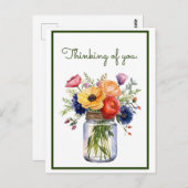 カスタマイズ考えof You Water Color花 ポストカード (正面/裏面)